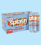 Splash Refresher Sparkling Water, Blood Orange - 8-Pack, 12 Fl Oz Cans - Flavored Carbonated Selt...