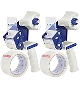 JARLINK Packing Tape Dispenser Gun (2 Pack) with 2 Rolls Tape, 2 inches Lightweight Industrial Si...
