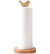 Bird Design Wood Paper Towel Holder, Farmhouse Decorative Standing Paper Towel Roll Dispenser wit...
