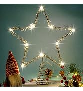 Christmas Tree Topper Star 10 Inch Silver Single Five-Pointed Star with Timer Decoration for Xmas...