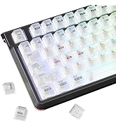 JMTCtech White Clear keycaps, Transparent Keycaps 60 65 75 100 Percent,Crystal Jelly Keyboard Key...