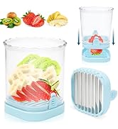 Fruit Slicer Cup, 2024 NEW Strawberry Slicer, Banana Slicer, Stainless Steel Egg Slicers, Removab...