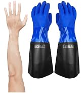 LIICHAAO Cleaning Poison ivy gloves,Long waterproof gloves,Aquarium pool,Long elbow Resistant Abr...