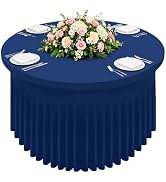 Smiry Round Spandex Tablecloth, Elastic Fitted Washable Tablecloths for 60 Round Tables, Waterpoo...