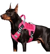 WINGOIN Pink Tactical Dog Harness with Handle Tactical Dog Harness for Large Dogs No Pull Adjusta...