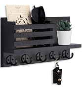 Lwenki Key Holder for Wall – Decorative Wooden Mail Holder and Key Shelf with Mounting Hardware, ...