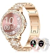 Smart Watch for Women with Diamonds (Answer/Make Call),1.32''Full Touch Screen Smartwatch for And...