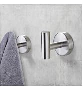 Bntuk Towel Hook for Bathroom, Heavy Duty Wall Hooks, Stainless Steel Coat Robe Clothes Hook for ...