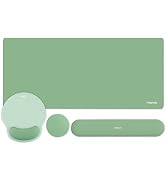 MOSISO Wrist Rest for Keyboard Mouse Pad Set, Large Gaming Deskpad&Circle Curved Mousepad&Keyboar...