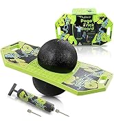 Flybar Pogo Ball for Kids, Jump Trick Bounce Board with Pump and Strong Grip Deck