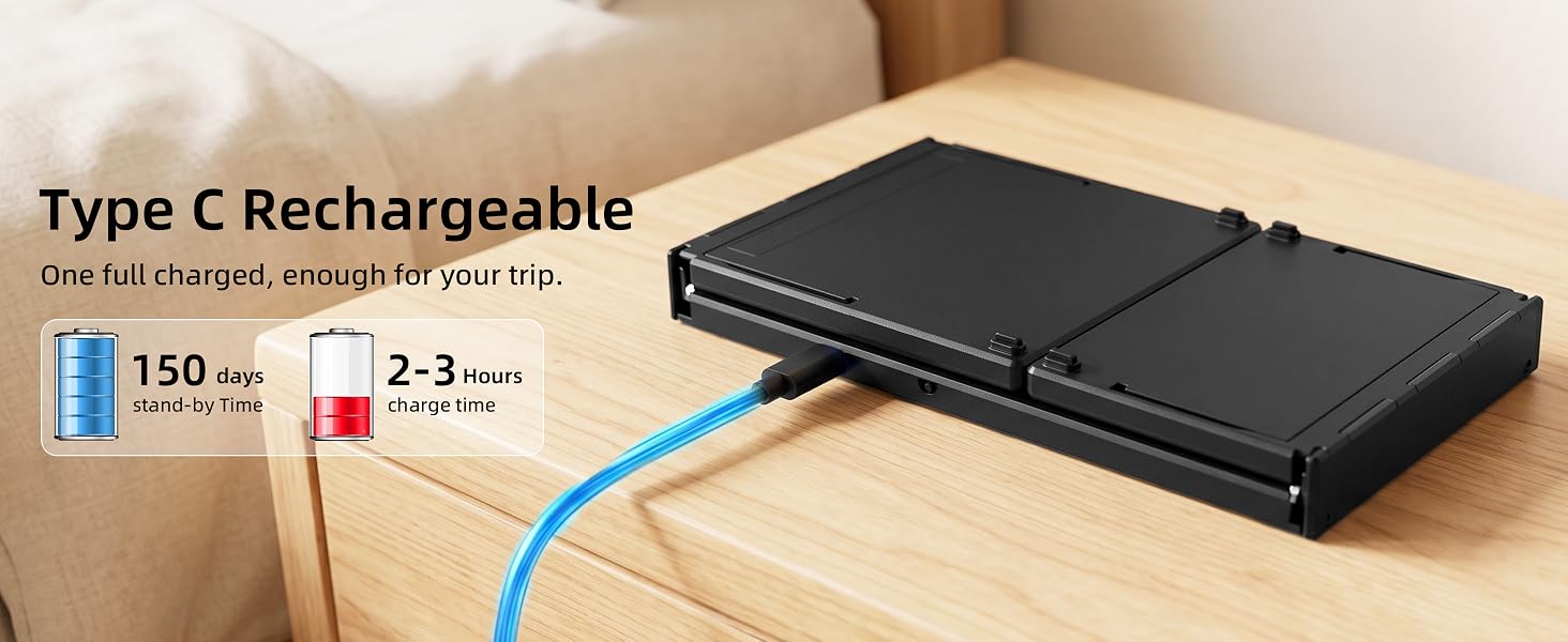rechargeable foldable keyboard