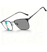 Myfeasy Photochromic Progressive Multifocal Reading Glasses Transition Blue Light Blocking for Re...