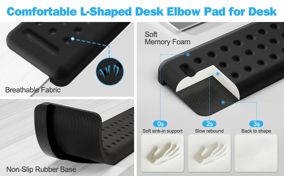 L-Shaped Desk Elbow Pads for Desk