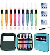 Yarniss 9 Size Light Up Crochet Hook Set 2.5mm-6.5mm, Led Lighted Crochet Hooks for Dark Yarn wit...