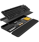 Laborio Computer Keyboard Stand with Storage Box, Keyboard Riser Wrist Rest for Desktop, Office D...