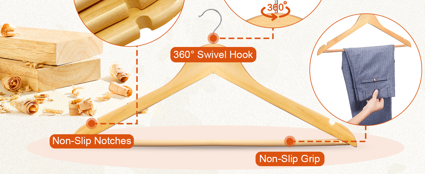 wooden hangers 20 pack