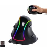 Bluetooth Wireless Ergonomic Vertical Mouse Rechargeable Large Mouse, 2 Modes Connection,Removabl...