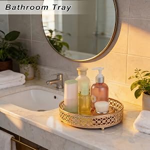 perfume tray vanity tray bathroom tray decorative tray gold tray