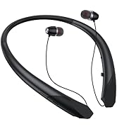 2025 Upgraded Bluetooth Headset - Wireless Neckband Bluetooth Headphones with Retractable Earbuds...
