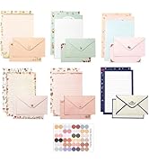 55 Pcs Stationery Paper Envelopes Set Includes 36 Lined Writing Stationery Paper & 18 Envelopes w...