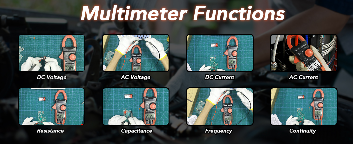 smart ampmeter voltmeter clamp on Ammeter current volt ampere resistance continuity electrical