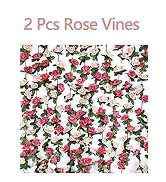 BLEUM CADE 2Pcs 16.4Ft Flower Garland Artificial Rose Vines for Bedroom, Cute Fake Hanging Flower...