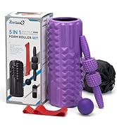 Zmarthumb 5 in 1 Foam Roller Set, Trigger Point Back Roller, Muscle Roller Stick, Massage Ball, C...