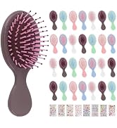 Hair Brush Bulk, 5-Color Mini Brush Bulk, Anti-Tangle, With Diy Stickers, Mini Wet Hair Brush Sui...