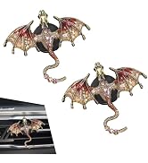Qurbuns 2 PCS Bling Dragon Car Air Freshener Vent Clips, Fun Dashboard Decor Vent Clip, Refillabl...
