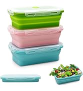 Alimat PluS Silicone Food Storage Containers with Lids - 3 Pack Set 40.5oz/1200ml Collapsible Mea...