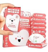 Impossibly Compact Travel Feminine Wipes - 99% Water and Aloe - pH Balanced, Period-Friendly & Ul...