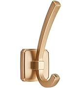 TUNNY 5 Pack Square Base Wall Hanging Coat Hook - Brushed Brass Coat Hook Towel Robe Hook,for Ent...
