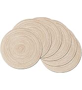 SHACOS Round Braided Placemats Set of 6 Washable Round Placemats for Kitchen Dining Table 15 inch...