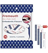 Fremouth Individually Wrapped Orthodontic Flossers for Braces - Ortho Dental Floss Picks, 75 Coun...