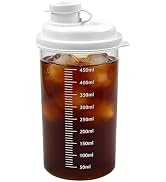 LNTJOQXBM Cold Brew Coffee Mug Dispenser Plastic Cup, 16.9 oz | Pour Spout Bottle Leakproof Lid, ...