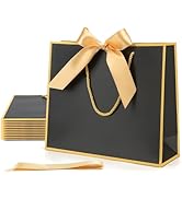 MOXARYSU Gift Bags With Handles: 11.8x4x10 Inch 12pcs Medium Large With Bow Ribbon For Wedding Th...