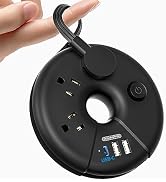 Flat Extension Cord 3Feet, NTONPOWER Round Travel Power Strip with 3 USB Ports, Retractable Exten...