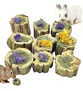 PINVNBY Natural Rabbit Chew Toys, Papaya Wood & Timothy Hay Molar Treats for Bunny Guinea Pig Ham...