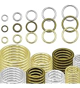 60pcs Round Metal Key Ring Metal O Ring Multi-Purpose Metal O Ring 5 Sizes Non-Welded O Ring Roun...