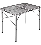 REDCAMP Folding Portable Grill Table for Outside, Lightweight Aluminum Metal Grill Stand Table fo...