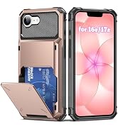 AFGHOA for iPhone 17e Wallet Case,5 Credit Card Holder Flip Cover Wallet Case for iPhone 16e,Secu...