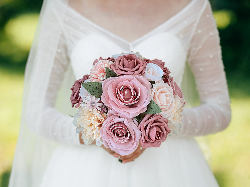 dusty roses artificial flowers