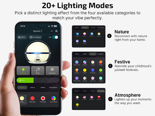 More than 20+ lighting modes with app control