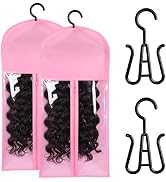 2PCS Wig Holder Wig Storage Portable Wig Bags Storage with Hanger Hair Extension Holder for Styli...