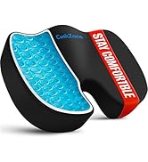 Office Chair Seat Cushion, Cooling Gel Enhanced Memory Foam Cushion for Long Sitting - Back, Scia...