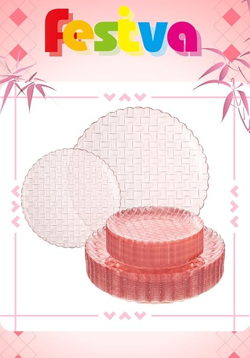 Pink plastic plates