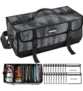 TideRex Fishing Tackle Bag for Soft Plastic Bait Storage Organizer 900D | Oxford fabric soft tack...