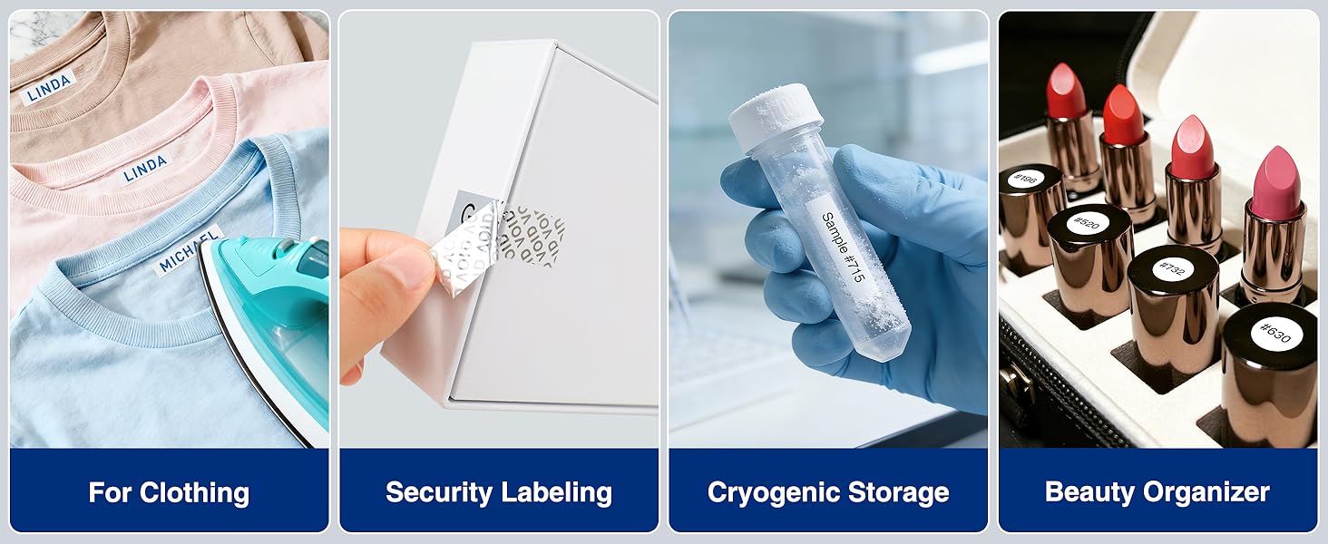 Various Applications: For Clothing, Security Labeling, For Laboratory, Beauty Organizer