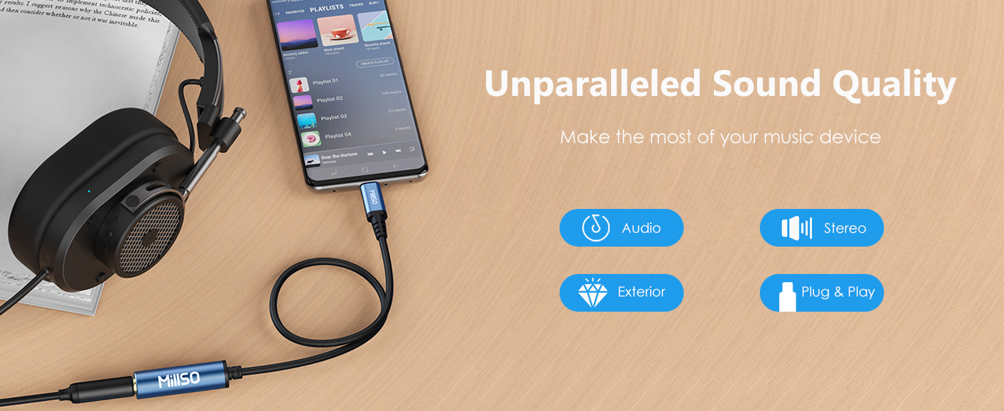 6.35mm TRS female to USB C adapter