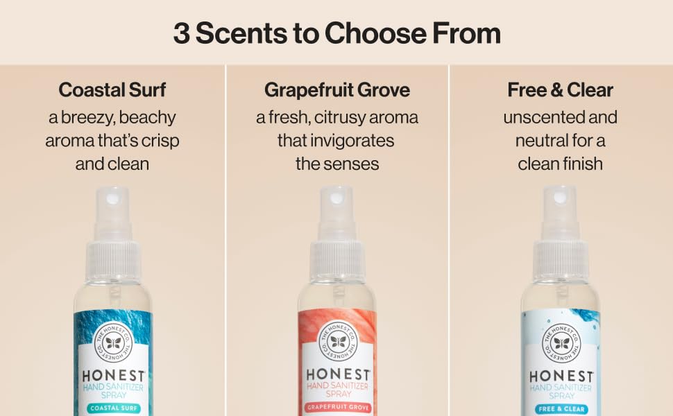 3 Scents to Choose From Coastal Surf, Grapefruit Grove, and Free and Clear